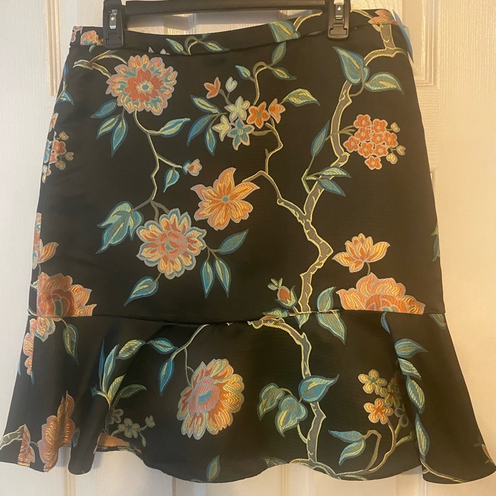 Nanette Lepore Black Floral Mini Skirt